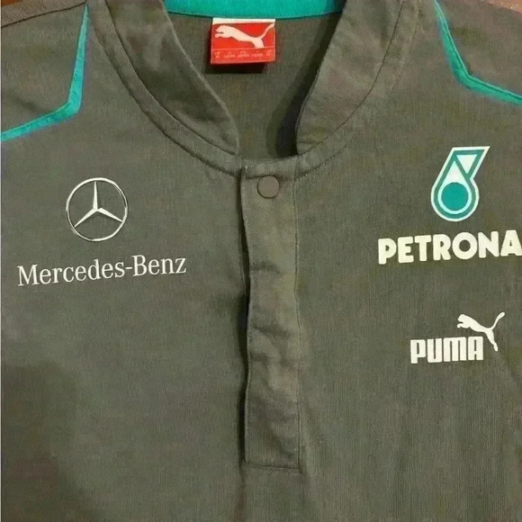 Men’s Puma Mercedes Petronas Size Medium Shirt Gray - Picture 3 of 8